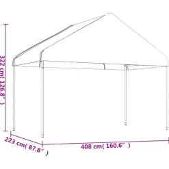 VIDAXL - Belvédère avec toit blanc 17,84x4,08x3,22 m polyéthylène
