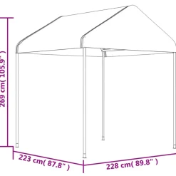 VIDAXL - Belvédère avec toit blanc 6,69x2,28x2,69 m polyéthylène