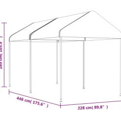 VIDAXL - Belvédère avec toit blanc 4,46x2,28x2,69 m polyéthylène