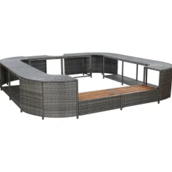 VIDAXL - Cadre de spa carré gris 268x268x55 cm résine tressée