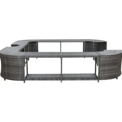 VIDAXL - Cadre de spa carré gris 268x268x55 cm résine tressée