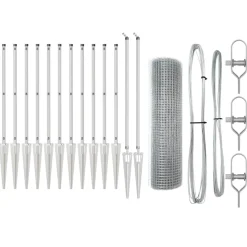 VIDAXL - Clôture avec poteaux argent 0.6 x 25 m acier