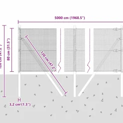 VIDAXL - Clôture avec poteaux vert 0,8 x 50 m acier