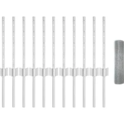 VIDAXL - Clôture avec poteaux argent 0.4 x 25 m acier
