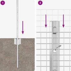 VIDAXL - Clôture avec poteaux argent 0.4 x 25 m acier