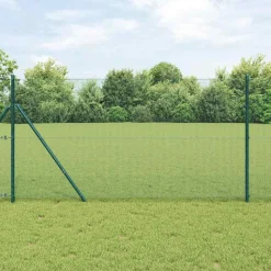 VIDAXL - Clôture avec poteaux vert 1 x 10 m acier