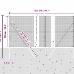 VIDAXL - Clôture avec poteaux vert 1 x 10 m acier
