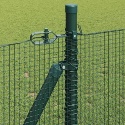 VIDAXL - Clôture avec poteaux vert 0.8 x 10 m acier