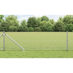 VIDAXL - Clôture avec poteaux argent 0.8 x 25 m acier