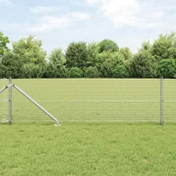 VIDAXL - Clôture avec poteaux argent 0.8 x 25 m acier