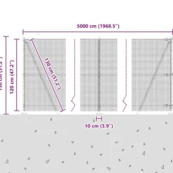 VIDAXL - Clôture avec poteaux argent 1.2 x 50 m acier