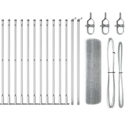 VIDAXL - Clôture avec poteaux argent 0.6 x 25 m acier