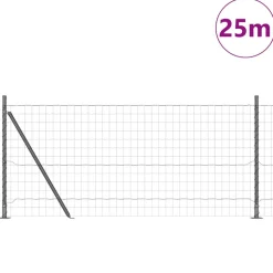 VIDAXL - Clôture avec poteaux gris 0.8 x 25 m acier