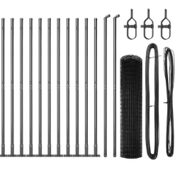 VIDAXL - Clôture avec poteaux gris 0.8 x 25 m acier