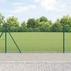 VIDAXL - Clôture avec poteaux vert 1 x 10 m acier