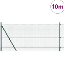 VIDAXL - Clôture avec poteaux vert 1 x 10 m acier