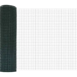 VIDAXL - Clôture avec poteaux vert 0.4 x 25 m acier