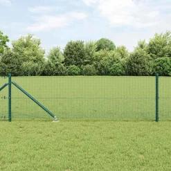VIDAXL - Clôture avec poteaux vert 0.8 x 10 m acier