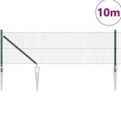 VIDAXL - Clôture avec poteaux vert 0.8 x 10 m acier