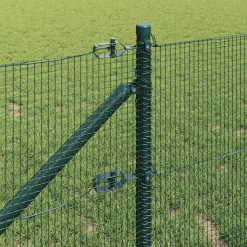VIDAXL - Clôture avec poteaux vert 0.8 x 10 m acier