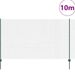 VIDAXL - Clôture avec poteaux vert 1.4 x 10 m acier