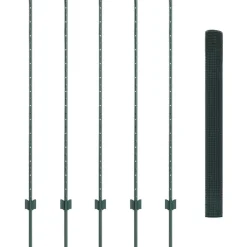 VIDAXL - Clôture avec poteaux vert 1.4 x 10 m acier