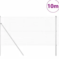 VIDAXL - Clôture avec poteaux argent 1.4 x 10 m acier