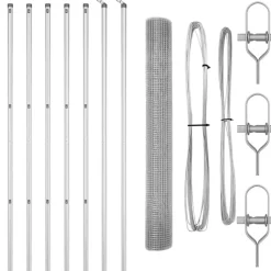 VIDAXL - Clôture avec poteaux argent 1.4 x 10 m acier