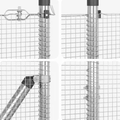 VIDAXL - Clôture avec poteaux argent 1.4 x 10 m acier