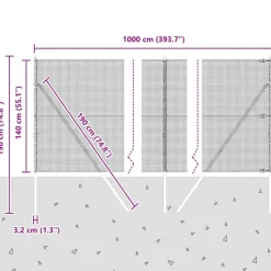 VIDAXL - Clôture avec poteaux argent 1.4 x 10 m acier