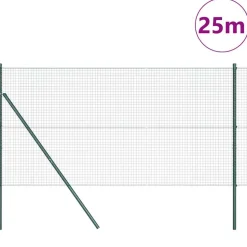 VIDAXL - Clôture avec poteaux vert 1.2 x 25 m acier