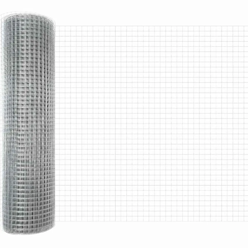 VIDAXL - Clôture en fil soudé argent 0.5 x 50 m acier