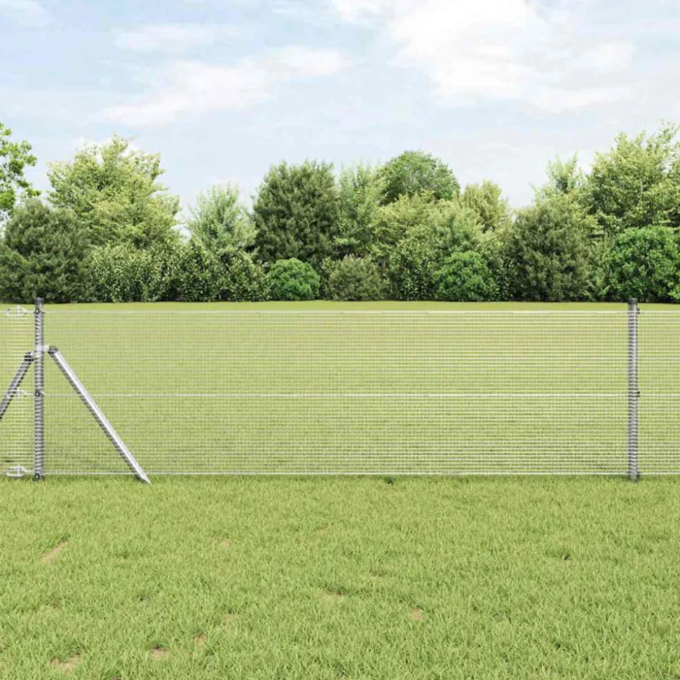 VIDAXL - Clôture en fil soudé argent 0.6 x 25 m acier