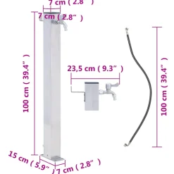 VIDAXL - Colonne à eau de jardin 100 cm acier inoxydable carré