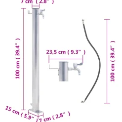VIDAXL - Colonne à eau de jardin 100 cm acier inoxydable rond