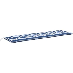 VIDAXL - Coussin de banc de jardin rayures bleues et blanches 200x50x7cm