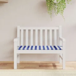 VIDAXL - Coussin de banc de jardin rayures bleues et blanches 120x50x4cm