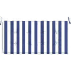 VIDAXL - Coussin de banc de jardin rayures bleues et blanches 120x50x4cm