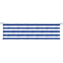 VIDAXL - Coussin de banc de jardin rayures bleues et blanches 180x50x7cm