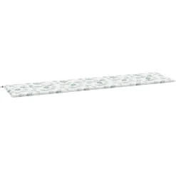 VIDAXL - Coussin de banc de jardin motif de feuilles 200x50x4 cm tissu