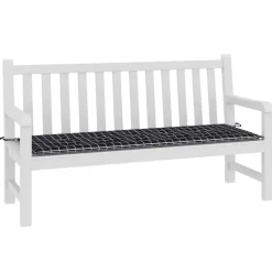 VIDAXL - Coussin de banc de jardin carreaux noir 150x50x4cm tissu oxford