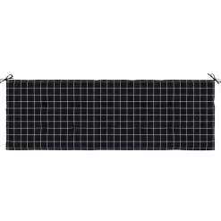 VIDAXL - Coussin de banc de jardin carreaux noir 150x50x4cm tissu oxford