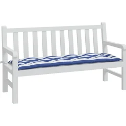 VIDAXL - Coussin de banc de jardin rayures bleues et blanches 150x50x7cm
