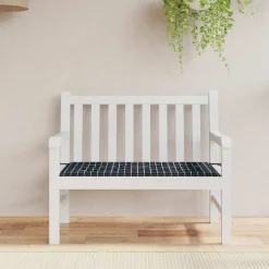 VIDAXL - Coussin de banc de jardin carreaux noir 120x50x4cm tissu oxford