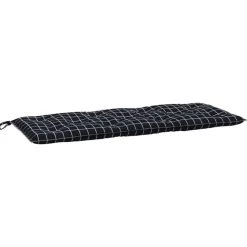 VIDAXL - Coussin de banc de jardin carreaux noir 120x50x7 cm tissu