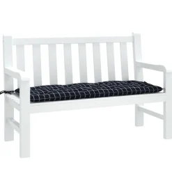 VIDAXL - Coussin de banc de jardin carreaux noir 120x50x7 cm tissu