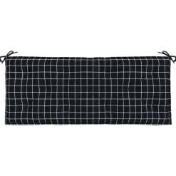 VIDAXL - Coussin de banc de jardin carreaux noir 120x50x7 cm tissu
