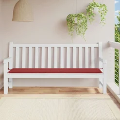 VIDAXL - Coussin de banc de jardin rouge bordeaux 200x50x4 cm