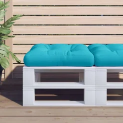 VIDAXL - Coussin de palette turquoise 60x60x12 cm tissu