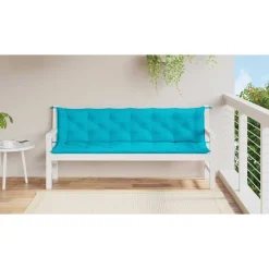 VIDAXL - Coussins de banc de jardin lot de 2 turquoise 200x50x7 cm tissu